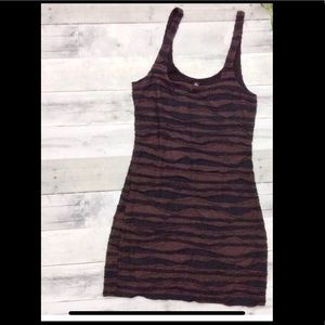 Free People black brown ruffled tiered mini dress